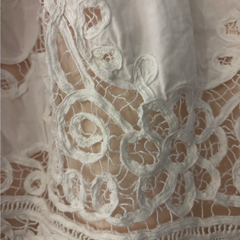 Maeve Anthropologie White Eyelet Lace Mini Skirt - Picture 2 of 7